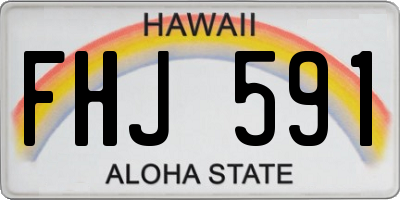 HI license plate FHJ591