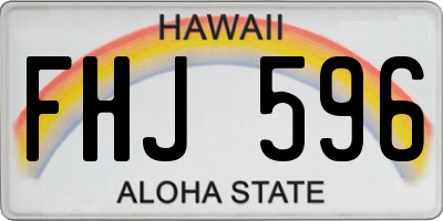 HI license plate FHJ596