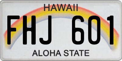 HI license plate FHJ601