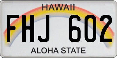 HI license plate FHJ602