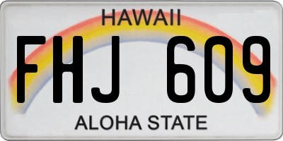 HI license plate FHJ609