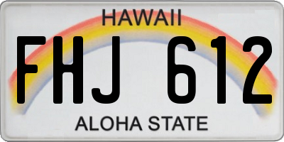 HI license plate FHJ612