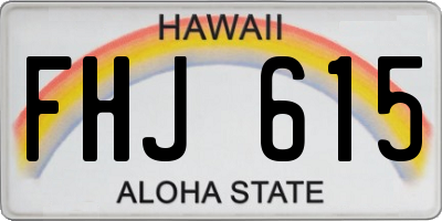 HI license plate FHJ615