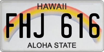 HI license plate FHJ616