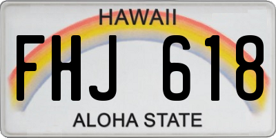 HI license plate FHJ618