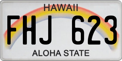HI license plate FHJ623