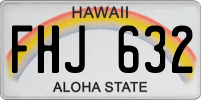 HI license plate FHJ632