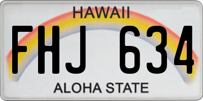 HI license plate FHJ634