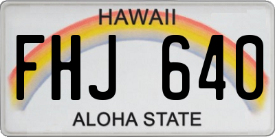 HI license plate FHJ640