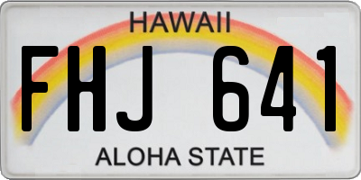 HI license plate FHJ641