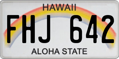 HI license plate FHJ642