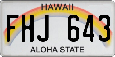 HI license plate FHJ643