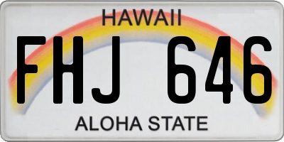 HI license plate FHJ646