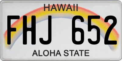 HI license plate FHJ652