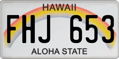 HI license plate FHJ653