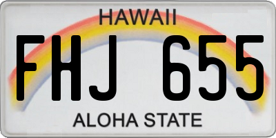 HI license plate FHJ655