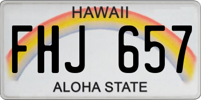 HI license plate FHJ657