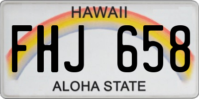 HI license plate FHJ658