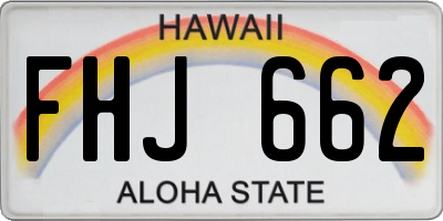 HI license plate FHJ662