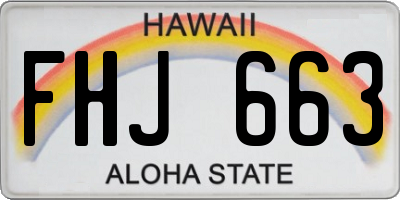 HI license plate FHJ663