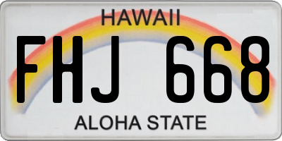 HI license plate FHJ668