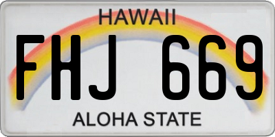 HI license plate FHJ669