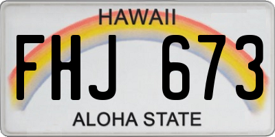 HI license plate FHJ673