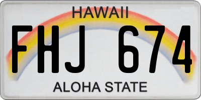 HI license plate FHJ674