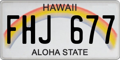 HI license plate FHJ677