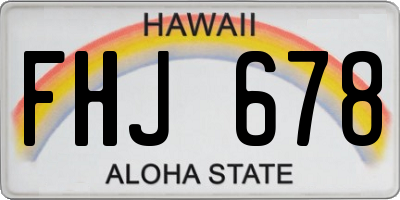 HI license plate FHJ678