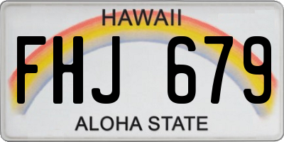 HI license plate FHJ679