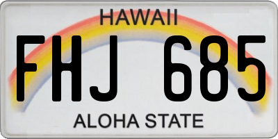 HI license plate FHJ685