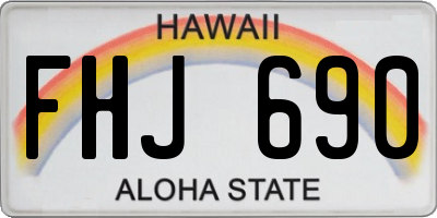 HI license plate FHJ690
