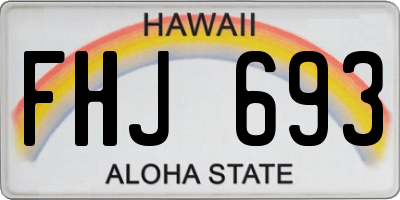 HI license plate FHJ693