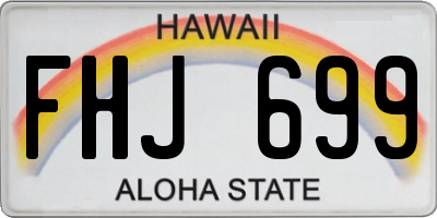 HI license plate FHJ699
