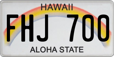 HI license plate FHJ700