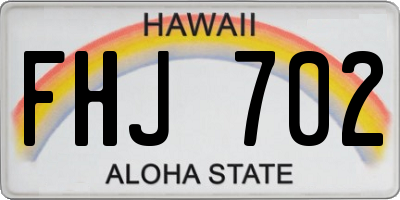 HI license plate FHJ702