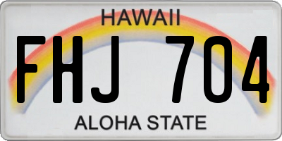 HI license plate FHJ704