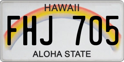HI license plate FHJ705