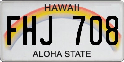 HI license plate FHJ708