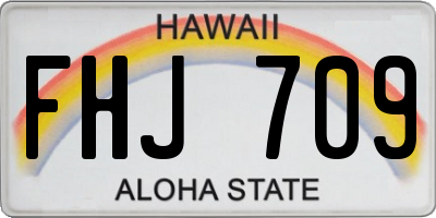 HI license plate FHJ709