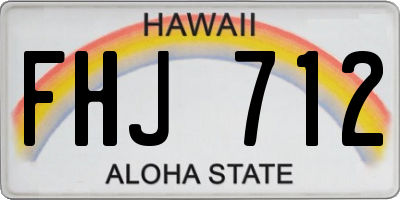 HI license plate FHJ712