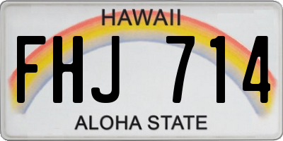 HI license plate FHJ714