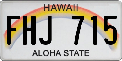 HI license plate FHJ715