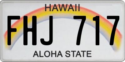 HI license plate FHJ717