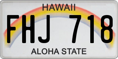 HI license plate FHJ718