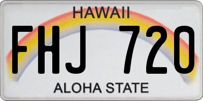 HI license plate FHJ720
