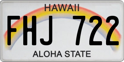 HI license plate FHJ722