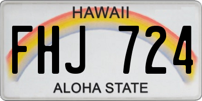 HI license plate FHJ724