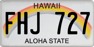 HI license plate FHJ727